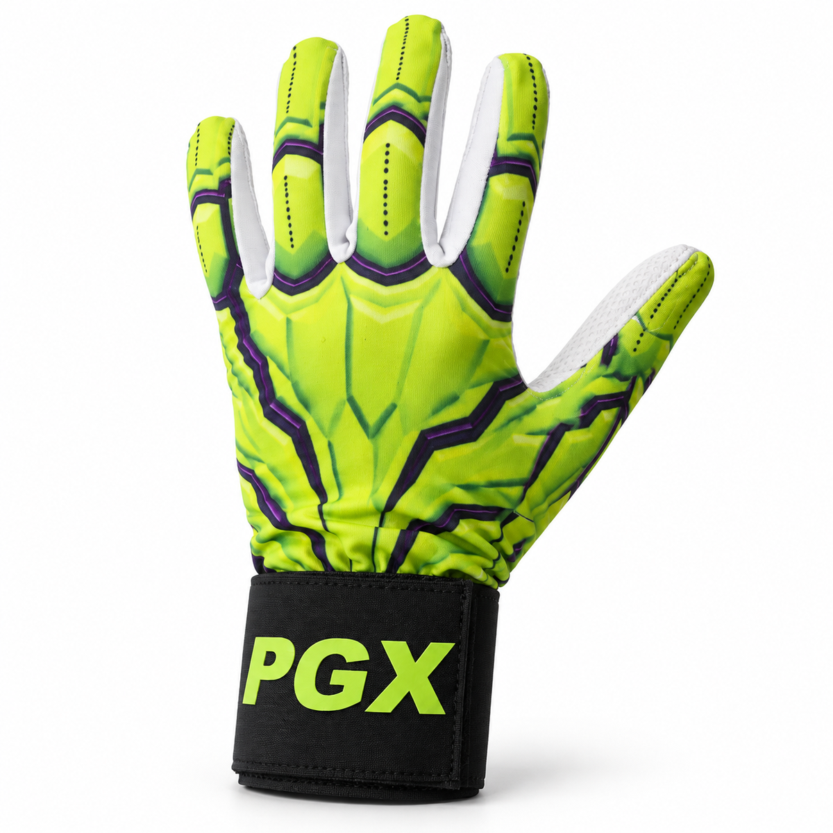Gamma Crush batting glove studio view with new wide black PGX wrist strap