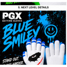 PGX Blue Smiley batting gloves product view