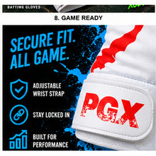PGX Blue Smiley batting gloves secure adjustable wrist fit