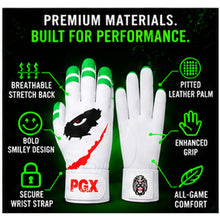 PGX Green Smiley batting gloves premium materials and performance features