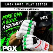 PGX Green Smiley batting gloves baseball lifestyle image