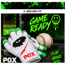 PGX Green Smiley batting gloves game ready lifestyle image