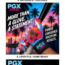 PGX Miami Vice batting gloves neon baseball lifestyle graphic