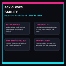 PGX Smiley batting gloves purchase confidence guide with grip, fit, sizing and pair included