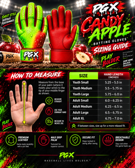 PGX Candy Apple long cuff batting gloves