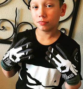 Youth "YOU LOOKED" Batting gloves Black/Grey - PRIMAL BASEBALL